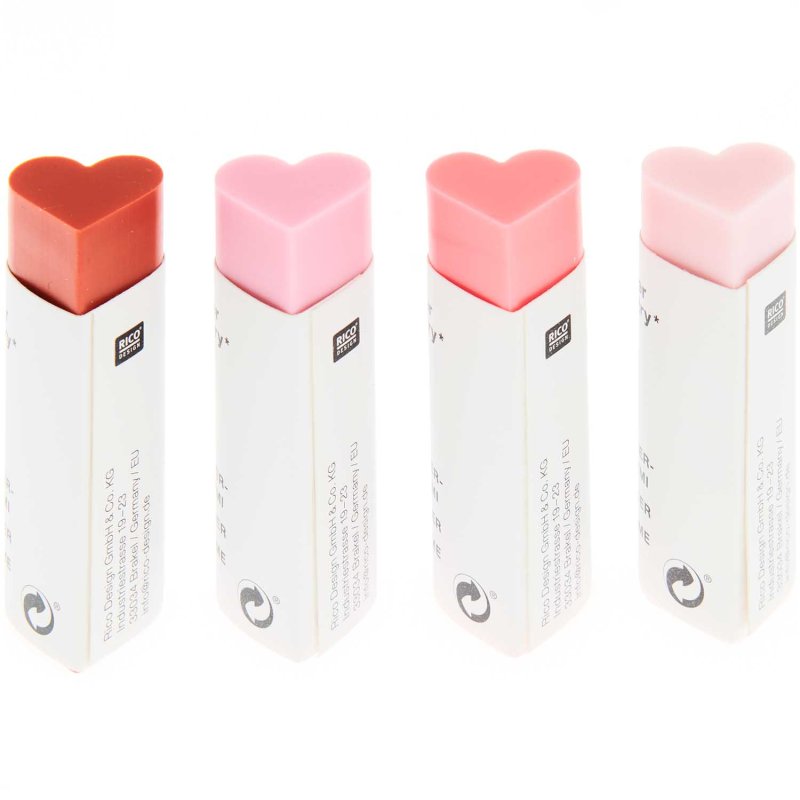 Set di 2 gomme a forma di cuore